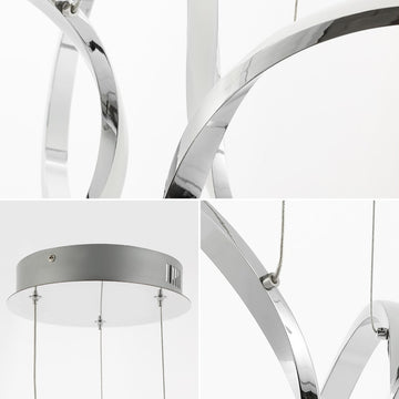 Helix 24" 1-Light Contemporary Minimalist Aluminum Ribbon Integrated LED Pendant - JONATHAN Y